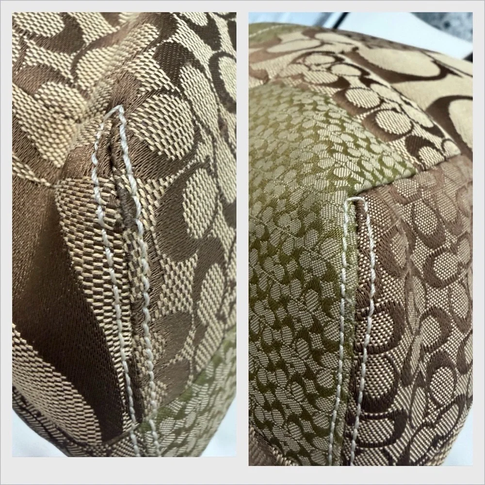 Coach Vintage Patchwork Signature Tote with Python Handles Rare Designer - Picture 7 of 15